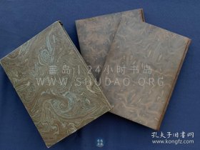 限定特装本！1904年《尼罗河畔的宫殿》2册全，La Maison sur le Nil，Ariane，法文原版，小牛皮与大理石纹纸装帧，法国象征主义诗人皮埃尔·路易斯（Pierre Louys）诗集，限定125套，此为第55号，内收法国画家保罗·热尔韦和乔治·安托万·罗切格罗斯的20幅水彩画插图，后附每种插图的黑白稿