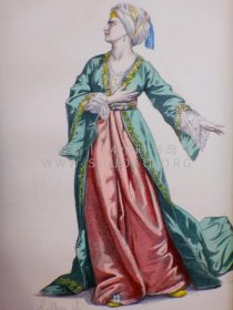 1876年《让·拉辛戏剧作品集》Oeuvres de Jean Racine，法文原版，宝蓝色真皮拼彩画纸精装，法国剧作家让·拉辛（Jean Racine）著作，被誉为17世纪最伟大的剧作家，内收剧作人物版画20幅