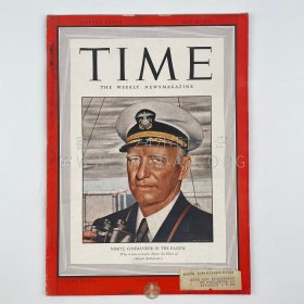 1942年5月18日美国纽约《时代周刊》Time，系美国海军作战部长/五星上将切斯特·威廉·尼米兹（Chester William Nimitz）封面刊