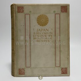 限量编号本！作者签名！1901年英国伦敦《日本：水彩风光》Japan. A Record in Colour，英文原版，布面精装，澳大利亚画家莫蒂默·门佩斯（Mortimer Menpes）绘，系1887年游历日本时所作，其女儿 Dorothy Whistler 据旅行笔记整理成文，记述日本艺伎、园艺、画家及儿童生活等内容，内收水彩画插图100幅，限量600套之第144号