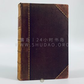 约1890年英格兰爱丁堡《罗伯特·彭斯作品集》The Life and Works of Robert Burns，两卷（四卷全），英文原版，棕色皮脊拼漆布精装，苏格兰浪漫主义运动的先驱罗伯特·彭斯（Robert Burns）著，苏格兰出版商罗伯特·钱伯斯（Robert Chambers）编辑，内收文章插图多幅