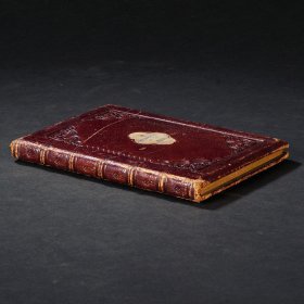 1845年《山上宝训》The Sermon on the Mount，英文原版，摩洛哥棕色真皮精装，全书32页边框描金彩色纹饰皆由 Owen Jones 设计，并手工描金上色，卷前收彩色人物版画1幅