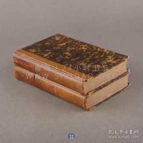 法国巴黎1837年、1849年出版 《世界史·美利坚合众国》L'Univers：États-Unis D' Amérique，两卷全，法文原版，棕色真皮拼彩画纸精装，法国地理学家、驻美国大使罗谢尔（Rochelle）著作，内收折叠地图2幅，人物及风景插图120余幅