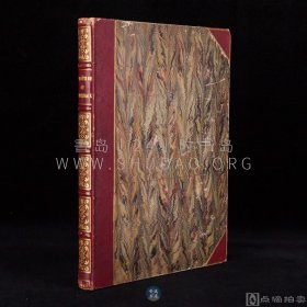 1814年《一千零一夜：驼背的故事》The Adventure of Hunch-Back，英文原版，红色皮脊拼大理石纹纸精装，英国装帧师 J. Mackenzie 装订，古代阿拉伯民间故事集，英国雕刻师威廉·丹尼尔（William Daniell）据英国建筑师罗伯特·斯默克爵士（Sir Robert Smirke）画作雕刻故事版画17幅