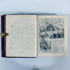 1851-1853年英国伦敦《笨拙杂志》Punch, or The London Charivari，第21卷至第24卷，英文原版，红色皮脊拼绿色漆布精装，英国剧作家亨利·梅修（Henry Mayhew）和木刻家埃比尼泽·兰德尔斯（Ebenezer Landells）联合创办，1850年英国插画家约翰·坦尼尔（John Tenniel）担任该杂志的首席漫画艺术家，内收大量讽刺漫画插图