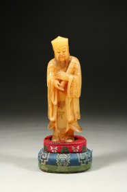 清 寿山石张果老人物雕像