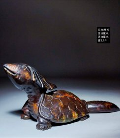 388_珍藏战汉古玉器·高古和田玉玉龟，体型硕大，雕工精湛，完整古朴