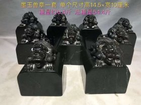 39_墨玉石印章，纯手工雕刻，做工精致，品相端正，玉质莹润剔透，保存完好，喜欢的朋友联系LV