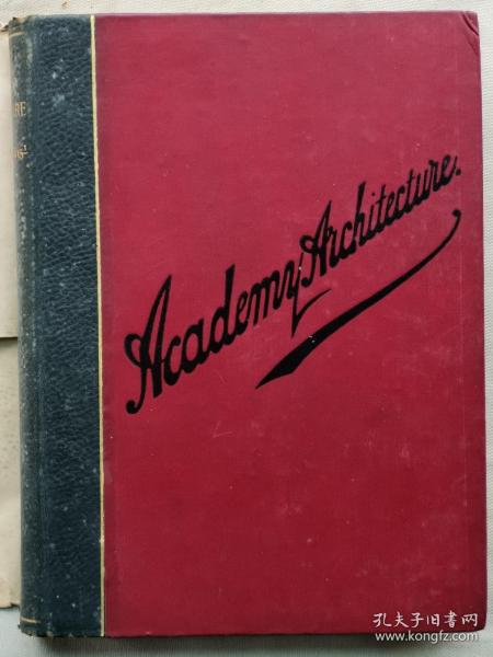 【孔网孤本】清末 1910年（宣统2年）德国原版建筑学著作 亚历克斯·科赫著《Academy Architecture and Architectural Review 1904-1905》《学院建筑与建筑评论画报 1904-1905年 卷25-26-27 》精装一厚册全！收录大量建筑设计图、雕塑等