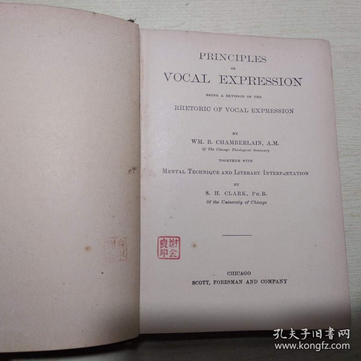 PRINCIPLES OF VOCAL EXPRESSION AND LITERARY INTERPRETATION