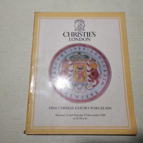 CHRISTIE'S FINE CHINESE EXPORT PORCELAIN1985伦敦、中国精品出口瓷