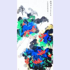 陕西美术家协会会员，西安市美术家协会会员 刘老师 金玉满堂 重彩国画作品