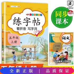 汉之简小学五年级上册语文同步练字帖专项训练书写字帖看拼音写汉字词语生字注音控笔训练字贴