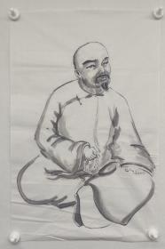 姚瀛洲先生人物画画稿：白描人物画像1