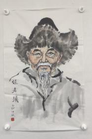 姚瀛洲先生人物画作品：倔老头