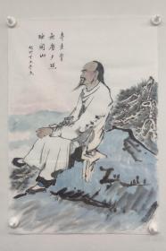 姚瀛洲先生人物画作品：夕照映关山