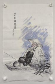 姚瀛洲先生人物画作品：寒江钓雪图