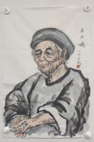 姚瀛洲先生人物画作品：老大妈