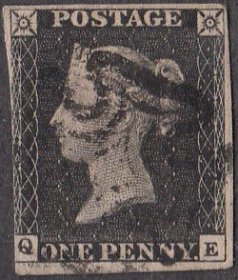 1840年世界首枚邮票黑便士