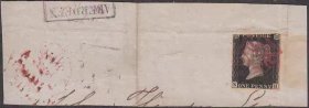 1840年英国无齿黑便士剪片 世界首枚邮票