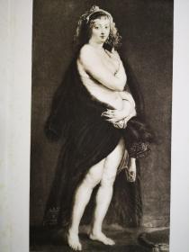 1903年照相凹版版画《鲁本斯作品-披着毛皮长袍的海伦娜·福门特helena fourment met den pels》尺寸32*24.2厘米，较深压痕--海伦娜·福门特是鲁本斯的第二任妻子，也是其他宗教和神话画作的模特，出自佛兰德斯画家彼得·保罗·鲁本斯（Peter Paul Rubens1577-1640）油画作品，藏于奥地利维也纳艺术史博物馆，荷兰出版