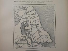 1895年地图一张，正反2幅《黄河和扬子江之间的水道和防波堤CHANNELS AND BREAKWATERS BETWEEN THE HOANG - HO AND YANG - TZE.；相同》纸张尺寸26.5*18厘米