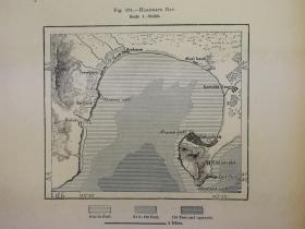 1895年地图一张，正反2幅《日本.函馆湾HAKODATE Bay；北海道函馆市harodate》纸张尺寸26.5*18厘米