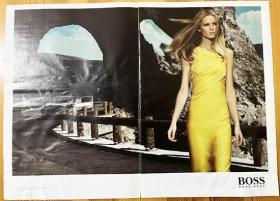 德国奢侈品牌BOSS Hugo Boss雨果博斯广告大彩页 杂志内页切页2页2张 金发欧美女模特