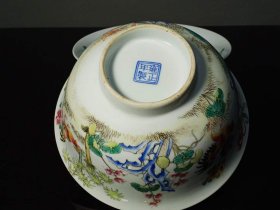 272_大清雍正粉彩鸡纹大碗，工艺精美，器型端庄，釉色漂亮，品相如图