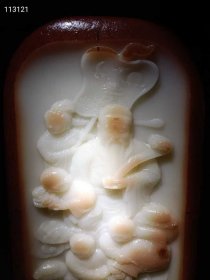 234_和田玉籽料【财神送宝】摆件 玉质油润细腻,纯手工雕刻,打灯通透,品相完美