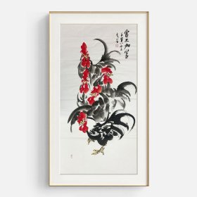 36-吕成友24【官上加官】一级美术师，中国美术家协会会员，精选画芯（不带画框）作品，69x138cm