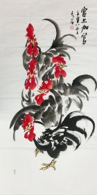 36-吕成友24【官上加官】一级美术师，中国美术家协会会员，精选画芯（不带画框）作品，69x138cm