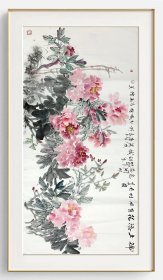 02-朱修美04【锦上添花】山东省美术家协会会员,精选画芯(不带画框)作品, 69*138cm