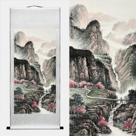 艺术微喷-装裱卷轴画-【复苏】尺寸：133x55cm，