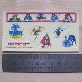 NAMCOT游戏“龙神”（日本原产红典动漫小贴纸一张，附送TOSHIBA东芝广告贴纸）