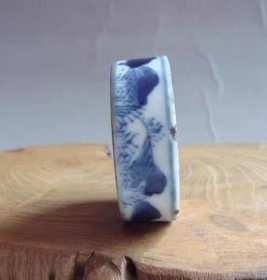 收藏品清代青花山水纹罐盖ZYTA1867