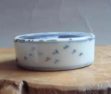 收藏品清代青花山水纹罐盖ZYTA1867