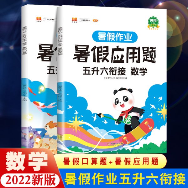 五年级暑假作业数学暑假衔接五升六口算题应用题天天练习册人教部编版套装共2册