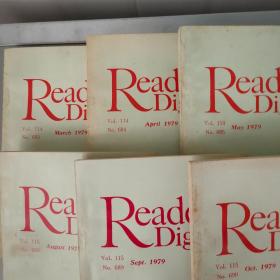 Reader's Digest 1979 VOL.114 No.683-685 VOL.115 No.688-690共6册齐售