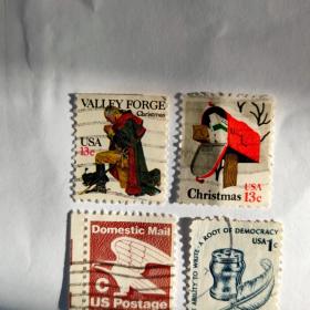 信销票 美国邮票四枚