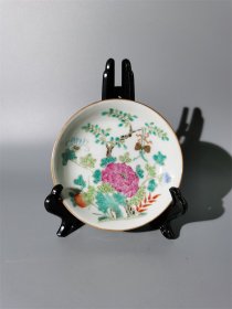 同治细路粉彩花卉盘