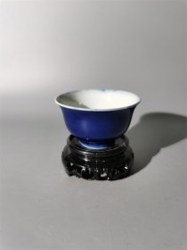 清末霁蓝釉玉璧底杯