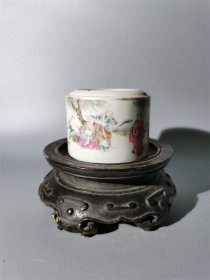 同治细路粉彩文王访贤温酒器