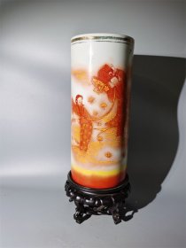 建国初喷绘天女散花帽筒