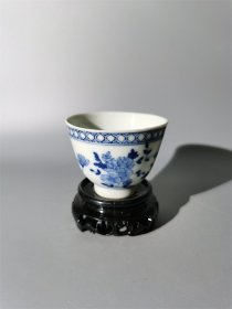 民国青花花卉杯