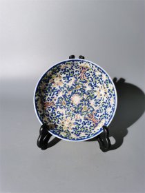 光绪料彩缠枝福寿纹盘