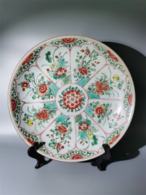 康熙五彩四季花卉大盘