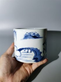 民国青花人物故事炉