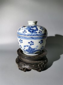 道光青花蝶恋花盖缸