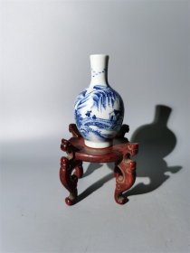 光绪青花山水人物胆瓶